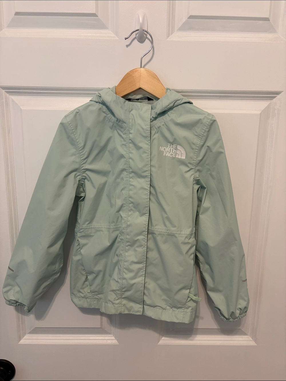 The North Face Kids Hooded Rain Jacket — Pale Mint